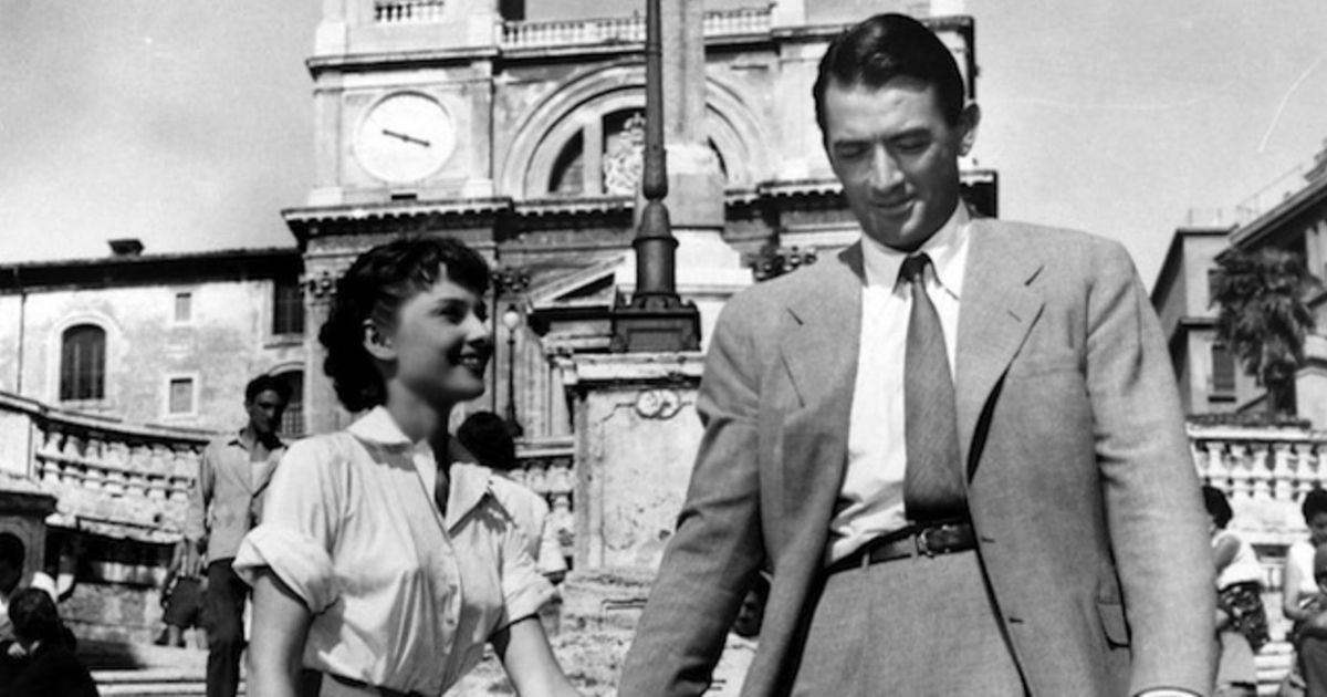 Gregory Peck y Audrey Hepburn con el vestuario de Edith Head para Vacaciones en Roma