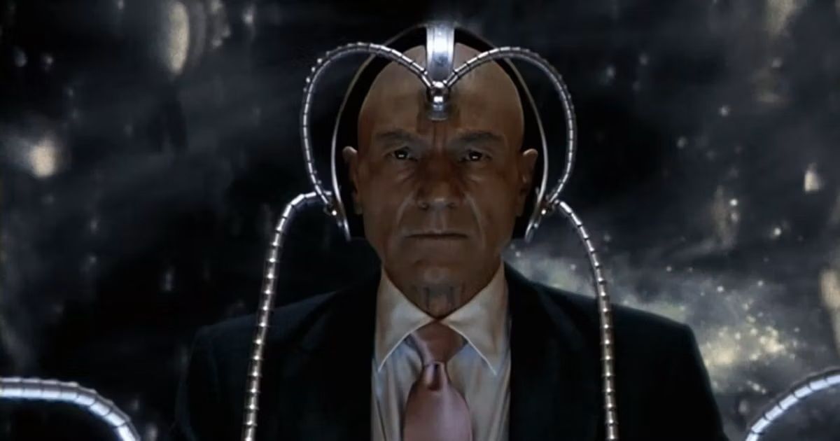 Profesor X en la máquina Cerebro en X-Men