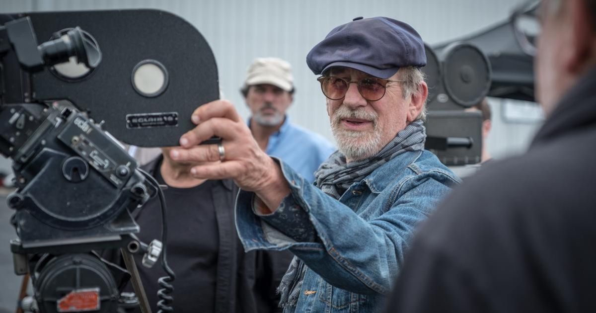 Steven Spielberg en el set de la película The Post